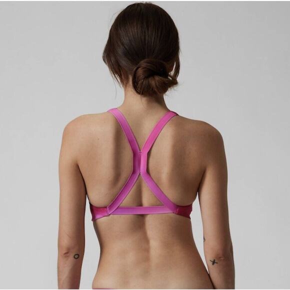 NWT Athleta Surf Blur Fuchsia Malibu Bikini Top Clean Medium Printed Bottom XS - Picture 7 of 8